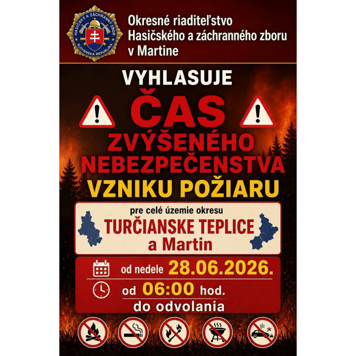 Čas zvýšeného nebezpečenstva vzniku požiaru
