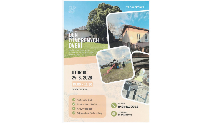 Deň otvorených dverí v ZŠ Dražkovce - 24.03.2026 