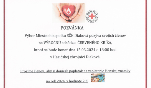 Schôdza Červeného kríža v Diakovej 15.03.2024 