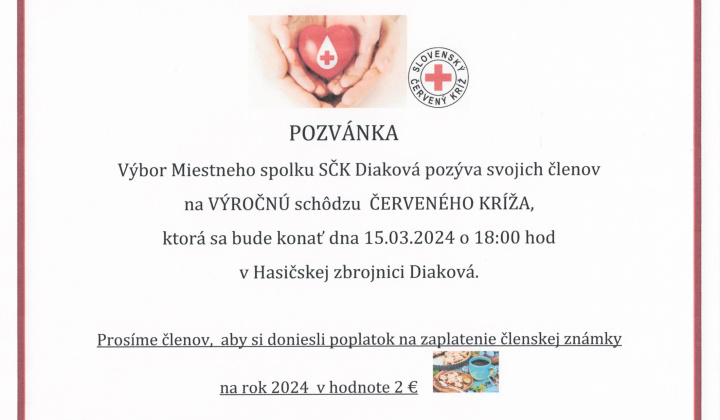 Schôdza Červeného kríža v Diakovej 15.03.2024