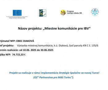 Aktuality / Informácia o schválenom projekte - foto