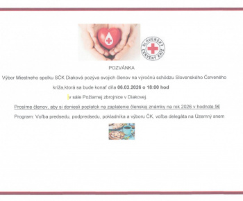 Aktuality / Výročná schôdza spolku Červeného kríža 6. marca o 18h - foto