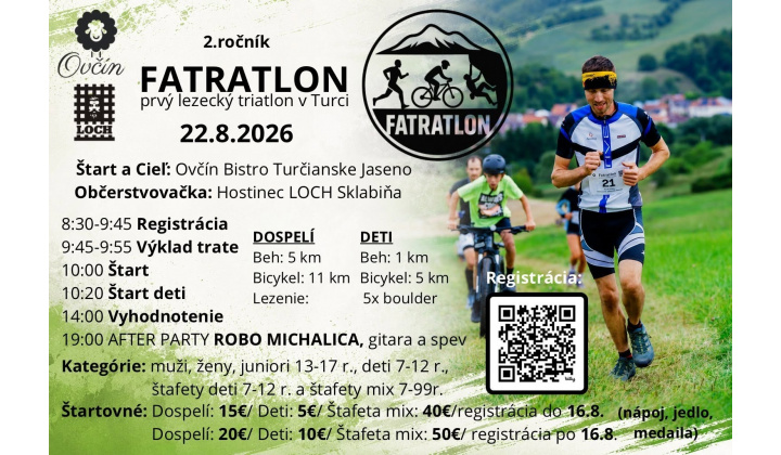 FATRATLON - 22.08.2026 - časť trasy vedie aj cez Diakovú