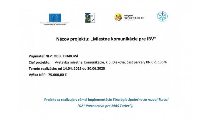 Informácia o schválenom projekte