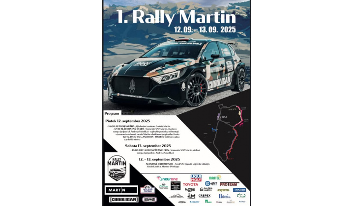 Rally Martin 2025 - info, zmeny spojov a uzávierky ciest  