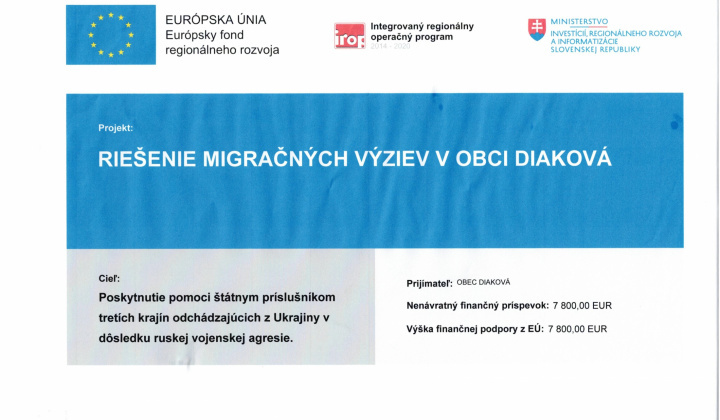 Riešenie migračných výziev v Obci Diaková