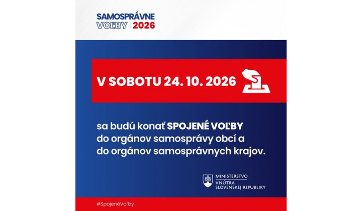 Spojené samosprávne voľby - sobota 24.10.2026