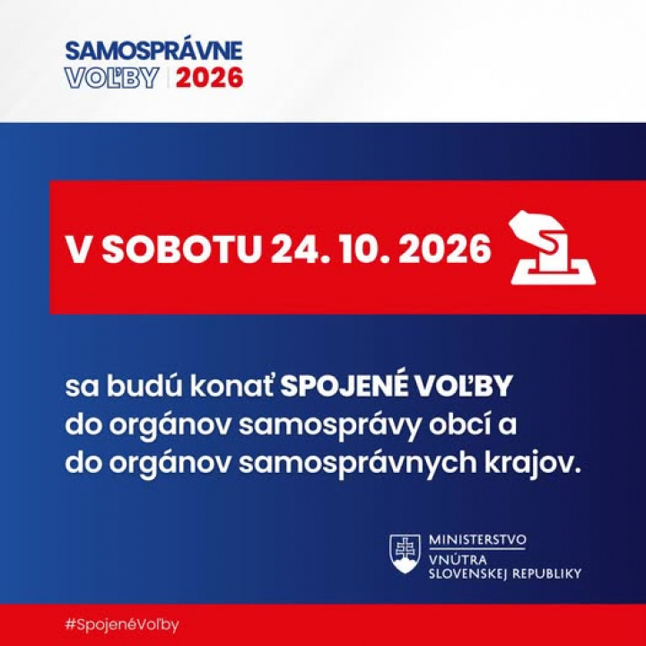 Spojené samosprávne voľby - sobota 24.10.2026