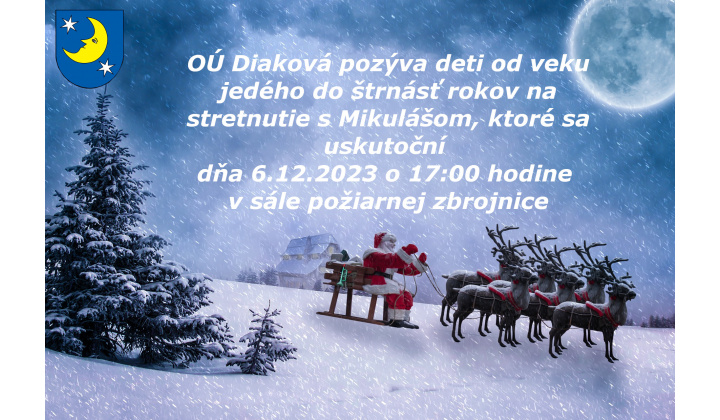 Stretnutie s Mikulášom - 6. 12. o 17h