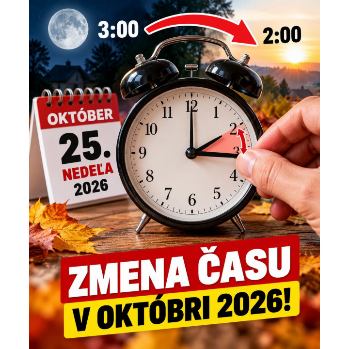 V nedeľu 25.10.2026 sa mení letný čas na zimný